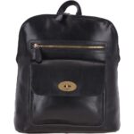 Black Real Leather Backpack