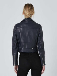 Blue Lambskin Leather Jacket for Women - Mauve Tree - Image 7