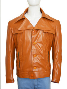 Men's Tan Slim Fit Leather Jacket