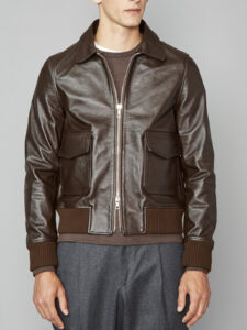 Bright Brown Captivating Real Leather Jacket For Men - Image 2