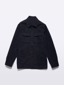 Men Navy Blue Fleece Coat - Image 5