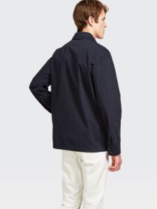 Men Navy Blue Fleece Coat - Image 2