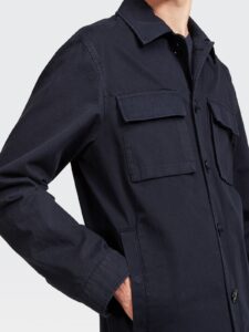 Men Navy Blue Fleece Coat - Image 4