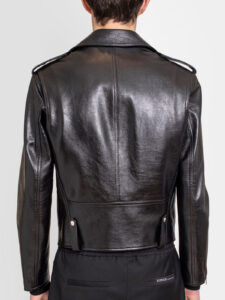 Calfskin Leather Biker Jacket - Image 3