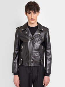 Calfskin Leather Biker Jacket - Image 2