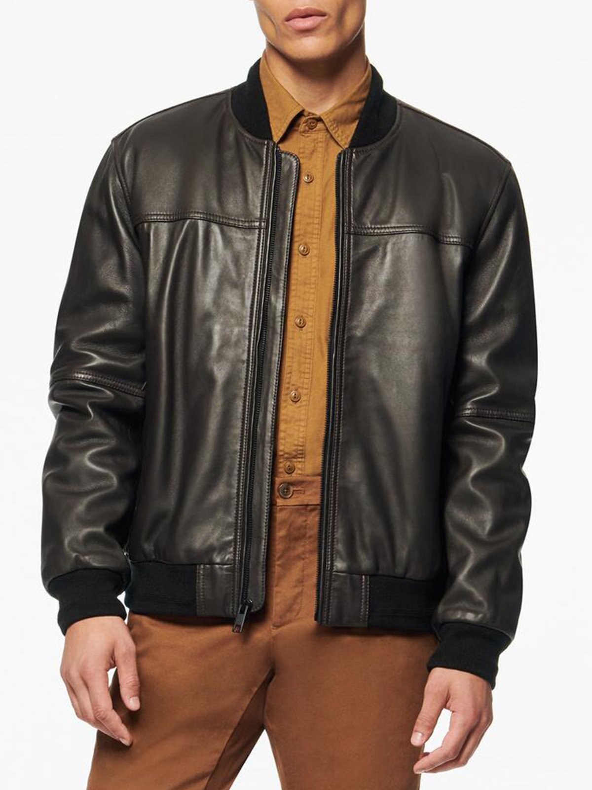 Captivating-Black-BaseBall-Lambskin-Leather-Jacket.jpg Mens Captivating Black Baseball Lambskin Leather Jacket - Image 1