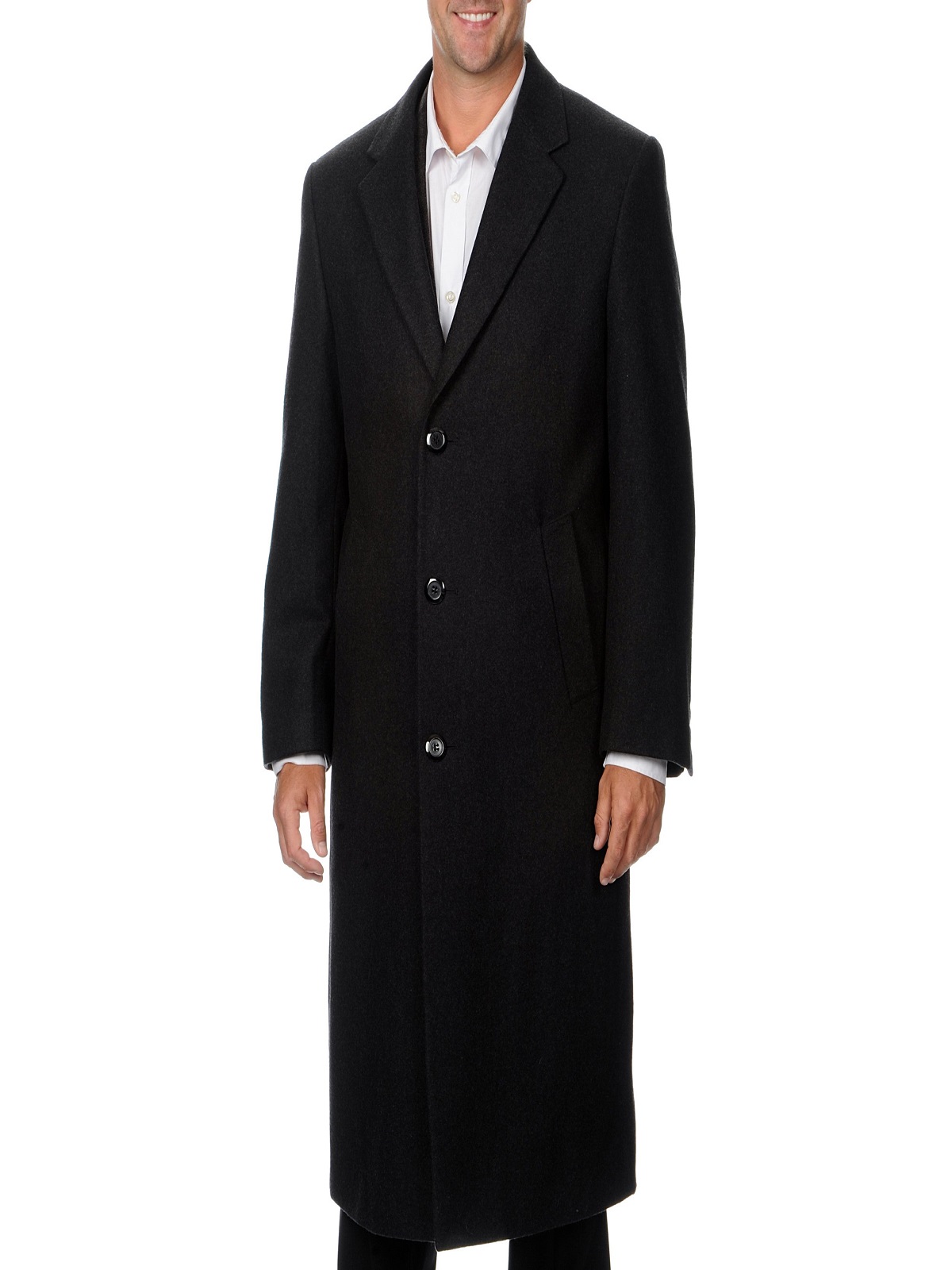 Cianni-Cellini-Mens-Harvard-Charcoal-Wool-Blend-Long-Top-Coat-9ba97f87-b23d-4e91-bbc1-7a9e209c8984.jpg Men Charcoal Black Top Coat - Image 1