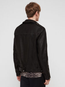 Mens Classy Bold Black Biker Real Leather Jacket - Image 3