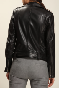 Womens Cool And Classic Black Biker Leather Jacket - Image 3