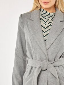 Women Grey Wool Trench - Image 4
