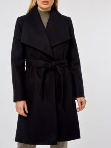 Women Navy Blue Wool Coat - Image 3