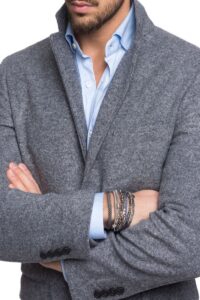 Men Sliver Grey Trench - Image 4