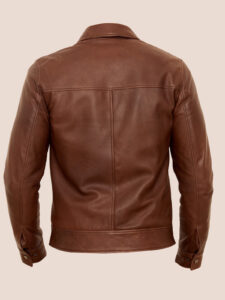 Dark Brown Classic Leather Jacket For Men - Mauve Tree - Image 3