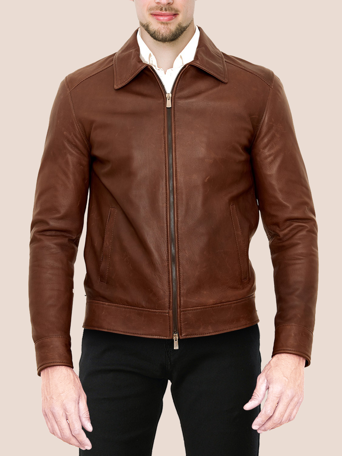 Dark-Brown-Classic-Leather-Jacket-For-Men-zoom-1-1-1-1.jpg Dark Brown Classic Leather Jacket For Men - Mauve Tree - Image 1