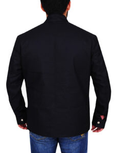 Navy Blue Dapper Cotton Jacket - Image 2