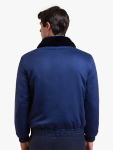 Blue Jacket Hike With Mink Collar - Image 3