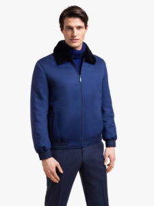 Blue Jacket Hike With Mink Collar - Image 2