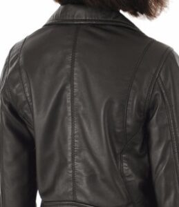 Stylish Black Real Leather Jacket For Women - Image 3