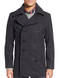 Slim Fit Wool Blend Peacoat