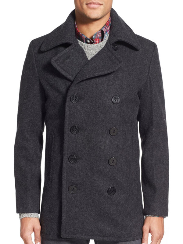 Slim Fit Wool Blend Peacoat