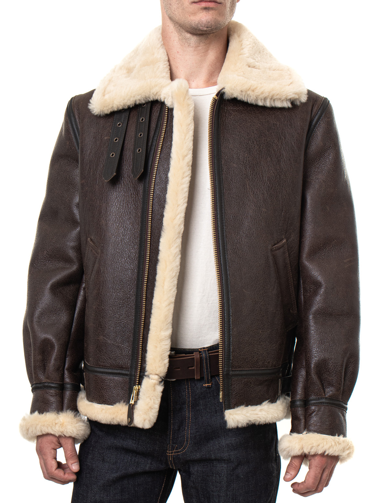 FASN197-Featured-1.jpg Classic B 3 Sheepskin Leather Bomber Jacket - Image 1