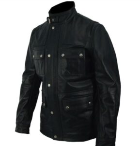 men black real leather cafe racer jacket - Image 3