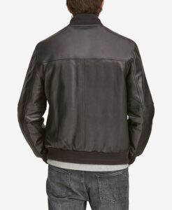 mens summit leather bomber jacket - Image 2