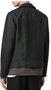 Mens Elegant Black Biker Leather Jacket - Image 3