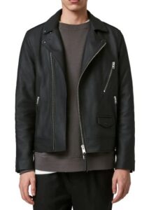 Mens Elegant Black Biker Leather Jacket