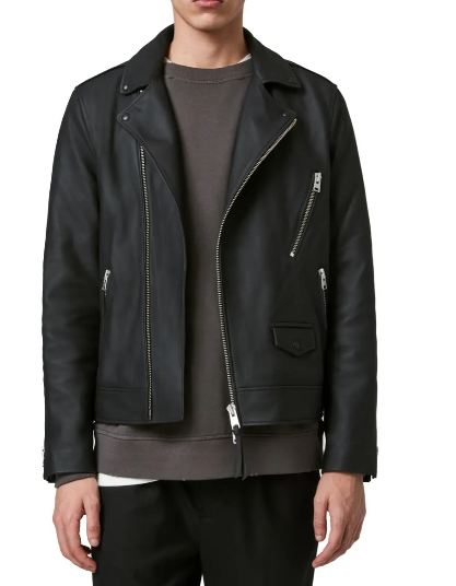Mens Elegant Black Biker Leather Jacket