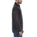 Mens Black Genuine Moto Leather Jacket - Image 2