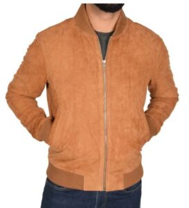 mens imperial suede leather jacket in tan