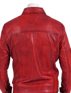 Perfect Winter Wear Red Leather Jacket For Men - Image 2