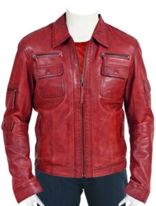 Perfect Winter Wear Red Leather Jacket For Men