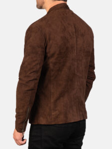 mens trendy suede leather biker jacket - Image 3