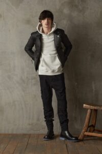 mens iconic black quilted biker jacket