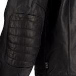stripe leather biker jacket black - Image 2