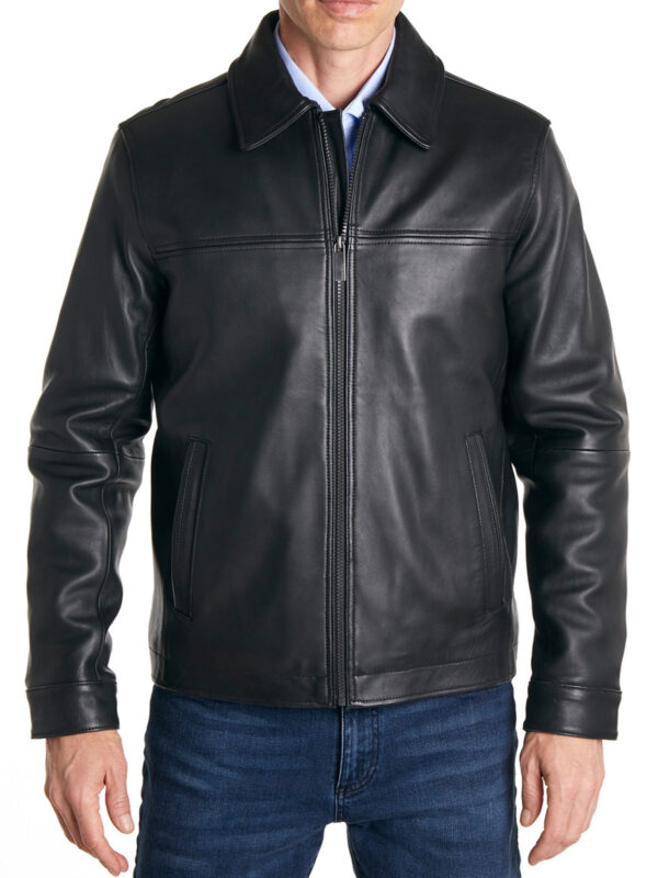 Mens Classic Black Leather Jacket