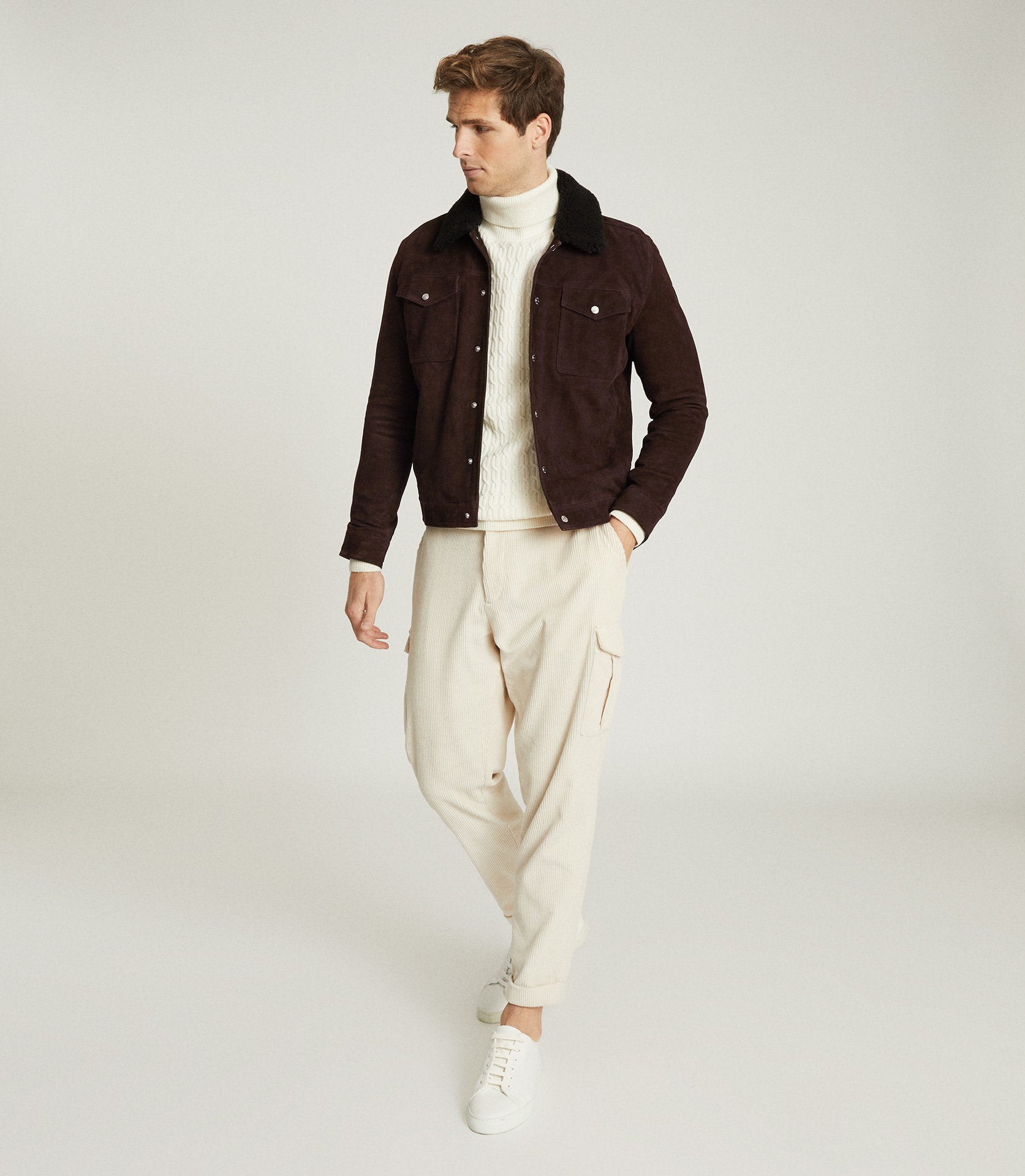 FASN780-Mens-Luxurious-Brown-Suede-Leather-Jacket-Featured-1.jpg Mens Luxurious Brown Suede Leather Jacket - Image 1