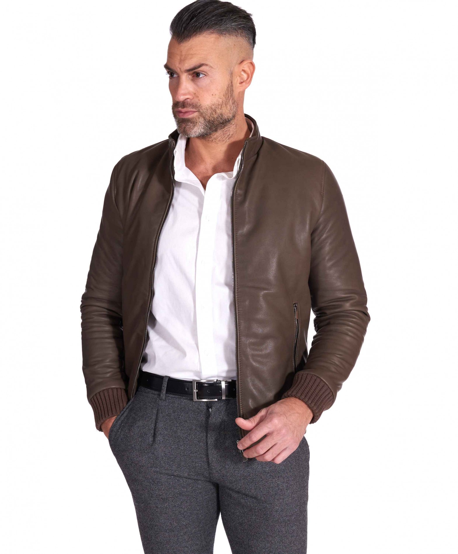 FASN852-Natural-Brown-Vintage-Style-Leather-Jacket-For-Men-Front-1.jpg Natural Brown Vintage Style Leather Jacket For Men - Image 1