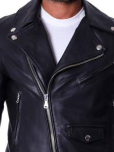 Mens Perfect Choice Black Biker Leather Jacket - Image 2