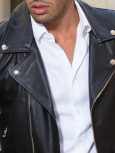 Mens Perfect Choice Black Biker Leather Jacket - Image 5