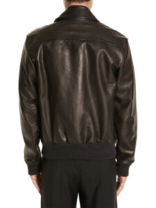 Black Lambskin Leather Jacket For Men - Image 4