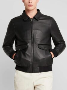 Biker Men Lambskin Leather Jacket - Mauve Tree - Image 3
