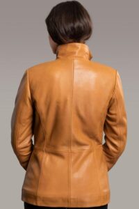 Womens Adorable Lambskin Leather Jacket In Tan Colour - Image 3