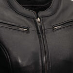Women Black Motorcycle Leather Jacket - Mauve Tree - Image 3