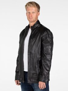 Men Ink Black Leather Jacket - Image 4