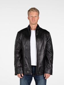 Men Ink Black Leather Jacket