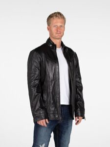 Men Ink Black Leather Jacket - Image 3