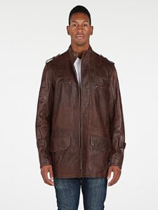 Men Dark Brown Utility Jacket - Image 2